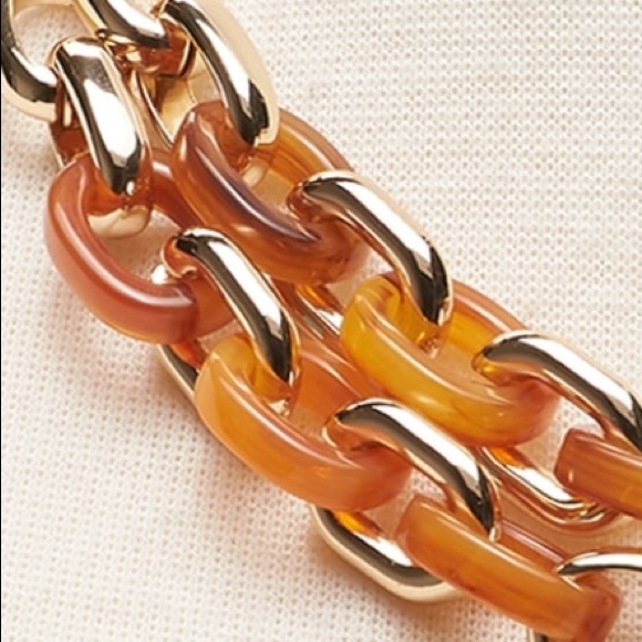 NWT Banana Republic Resin & Gold Statement Necklace - Picture 4 of 6